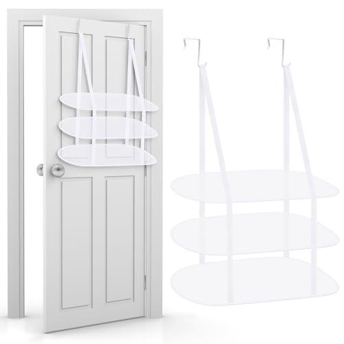 2 Pack 3 Tier Over The Door Folding Drying Rack Sweater Drying Rack 26.5" x 34.5" Flat Room Organization Dryer Racks for Laundry Perfect for Small Spaces Apartments Dorm Rooms and Bathrooms (White)