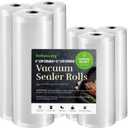 Vacuum Sealer Bags For Food: 6 Pack 3 Rolls 11" x 20' + 3 Rolls 8" x 20' - Commercial Grade BPA Free Bag Rolls - Durable Cut-to-Length Food Vac Bags for Sous Vide Cooking Puncture Prevention