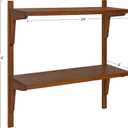 Kate and Laurel Meridien Mid-Century Wall Shelves, 24" x 8" x 24", Walnut, Transitional Wall Decor and Storage