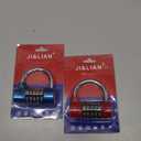 Shimeyao 2 Pcs 5 Letter Combination Lock Metal 5 Digit Lock Heavy Duty Word Gym Locker Keyless Resettable Safety Padlock for School Gym Locker Toolbox Hasp Cabinet (Blue, Red)