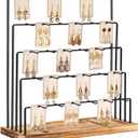 DGWJSU Earring Display Stands for Selling, Earring Rack Display Holder Stand, Jewelry Display for Selling Earring Cards, Bracelets, Hair Accessories, Rings, Necklaces (Rustic Brown, Common Size)