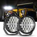 Auxbeam 7 Inch LED Round Driving Light 2PCS, 240W 24000 Lumens Waterproof Offroad Lights Pods, Spot Lights Bar Led Work Lights for Trucks Pickup Jeep Wrangler Golf Cart Ford F150