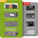 2 x homyfort Under Bed Shoe Storage with Wheels, Fits 24 Pairs, Rolling Shoe Organizer with Bottom Support & Clear Lids, Sturdy Under Bed Storage Box for Shoes, Set of 2, Grey
