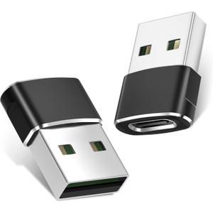 Basesailor USB to USB C Adapter 2Pack,Type C Female to A Male Power Adapter for iPhone 16 15 14 13 Mini Pro Max,CarPlay,Airpods,iPad Air 4 5,Samsung Galaxy Note 20 S24 24 S23 FE Plus Ultra,Google 9 8