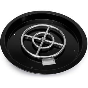 Stanbroil 19-Inch Round Fire Pit Burner Pan, Drop-in Gas Firepit Insert for DIY Fire Pit Table, Porcelain Steel, BTU 92,000 Max