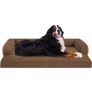 Large Dog Bed Orthopedic Washable - Extra Large XXXLarge Dogs, Orthopedic Coffee Jumbo Dog Bed with Waterproof Cover and Removable Egg Foam, Couch Bed Bolster