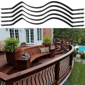 32.25 x1 Deck Balusters 26 Pack,Metal Wave Arc Deck Spindles with Screws,Wrought Iron Balusters for Deck Railing, Heavy Duty Staircase Balusters for Wood Composite Deck for Proch, Balcony