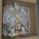 Modern Lantern Chandeliers 4-Light Ceiling Cage Hanging Lights White Gold Pendant Light Fixtures for Kitchen Island Dining Room Farmhouse Entryway Foyer