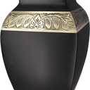 Urn for Ashes Adult Male & Female, Cremation Urns for Human Ashes Adult Man & Women, Funeral Cremation Urns for Burial, Decorative Square Urns for Men, Black and Gold Urns - Large