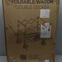 Collapsible Wagon Double Decker, Large Capacity Foldable Wagons Carts Dark Black