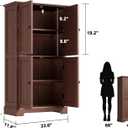ChooChoo Bathroom Floor Cabinet, Farmhouse Bathroom Storage Cabinet with 4 Doors and Adjustable Shelves, Pantry Cabinet for Living Room, Kitchen, Walnut, 11.81"D x 23.62"W x 43.31"H