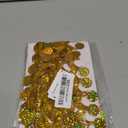 10 Yards Gold Coin Shape Sequin Tassel Trim Sequins Bead Fringe Lace Trimming Braid Metallic Glitter Belly Ribbon Chain Bulk for Sewing Making Clothes Dresses Dance Crafts Costume Accessory