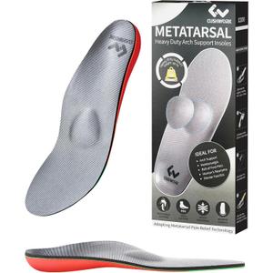 Cushwork Morton's Neuroma Shoe Inserts for Metatarsalgia, Ball of Foot Pain, Plantar Fasciitis, Metatarsal Pain Relief Orthotic Insoles, Arch Support Shoe Insoles for Man Women, Size: B(Men's 5-5.5 / Women's 6.5-7)--250mm