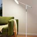 EDISHINE LED Reading Floor Lamp, 1600LM Bright Dimmable Lamp with Type-C Port, Flexible Head & Arm Tall Standing Lamps for Living Room, 3000K-6000K Modern Minimalist Lights for Bedroom, Office, White