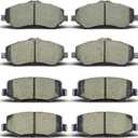 Front Rear Ceramic Brake Pads Sets Fit For 2007-2011 Dodge Nitro,For 2008-2012Jeep Liberty,For 2007-2017 Jeep Wrangler,For 2018 Jeep Wrangler JK(OE:D1273 D1274)