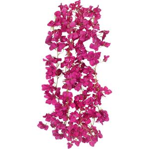 2 Pcs Artificial Bougainvillea Flowers Garland Fake Silk Bougainvilleas Vines Trailing Fuchsia Faux Hanging Flowers Plants Bougainvillea Artificial for Porch Wedding Arch Spring Summer Decor