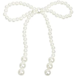 10PCS White Imitation Pearl Bow Cake Decorations Birthday Party Bow Dots Cupcake Toppers for Children's Birthday Baby Shower Party Cake Decorations Supplies