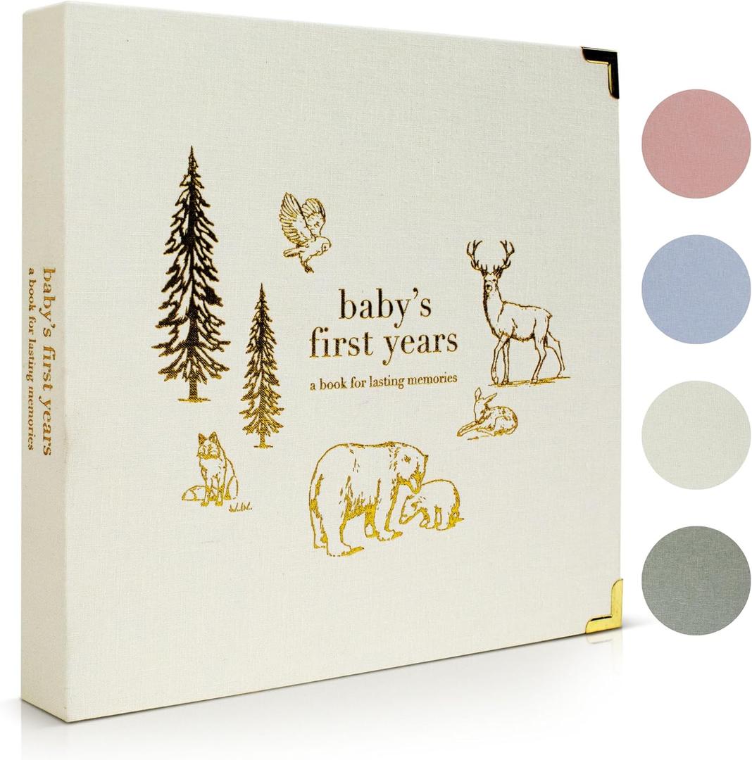 Keepsake Baby Memory Book for Boys and Girls  Timeless First 5 Year Baby Book  Neutral Journal Scrapbook or Photo Album - Record a Milestone for Every Event from Birth to Age 5 (Beige)