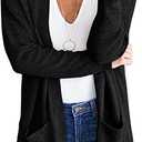 MEROKEETY Women's Long Sleeve Cardigan Sweaters Open Front Waffle Knit Cozy Sweater Coat with Pockets Size XL