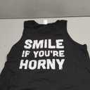 Smile If You're Horny Funny Adult Gag Gift Tank Top, Black, XL