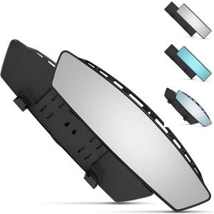 Verivue Universal Panoramic 12-Inch Rear View Mirror, Anti-Glare Wide Angle Car Mirror, Rearview Mirrors Accessory for Baby Rear-Facing, Tint flat Mirrors for Cars and SUVs. (Clear Curve)