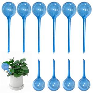 Pesilo 7 Pcs Self Watering Globes, Plant Watering Globes Automatic Watering Bulbs for Indoor Outdoor, Vacation Potted Plant Care Water Conservation Device (Blue)