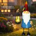 Solar Santa Claus Statue Garden Stake Lights forYard,Porch,Patio,Lawn,Solar Christmas Gnome Gifts for Women,Mothers Day,Christmas Housewarming