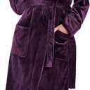 Turquaz Oversize Premium Luxury Ultra Soft Warm Robes for Women Plush Fleece Bathrobe for Women with and Spacious Pockets (Purple)