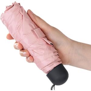 Mini Umbrella Sun Protection Compact Design Perfect for Travel Pocket Lightweight Portable UV Umbrellas, Small & Light for Sun and Rain, Man and Women, Pink