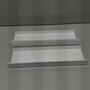 HNVNER Adhesive Shower Shelves for Wall 2 Pack, White Metal Shower Caddy 40cm, Waterproof Bathroom Floating Shelves, Bathroom Storage Wall Shelf Organization