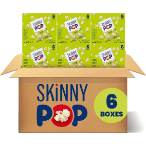 SkinnyPop Popcorn, Original, Gluten Free, Non-GMO, 0.65oz Individual Size Snack Bags, 6 Boxes (6 Bags per Pack)