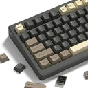 Womier Double Shot PBT Keycaps Set 138 Keys, Cherry Profile Custom Keycaps 60 65 75 100 Percent for 61/64/68/84/87/100/104/108 Retro Gaming Mechanical Keyboard, Brown Gray