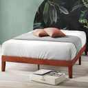 ZINUS Wen Wood Platform Bed Frame, Solid Wood Foundation, Wood Slat Support, No Box Spring Needed, Easy Assembly, Cherry, Full