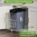 LIONONLY Pull Out Trash Can Rack Under Cabinet, Under Sink Trash Can for 7-11 Gallon Trash Bin, Under Cabinet Trash Garbage Pull Out Kit w/Garbage Bag Holder(Not Include Can)