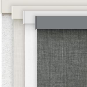 AOSKY Linen Roller Blinds Shades for Indoor Windows Pull Down Cordless Blackout Black Out Window Shade 43 Inch Blinds for Home Dark Grey