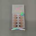 BTArtbox French Tip Press On Nails, Short Almond Supremely Fit & Natural Glue On Nails with Nail Glue, Reusable Stick On Nails in 16 Sizes - 32 Soft Gel Fake Nails Kit, Morning Coffee