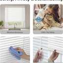 DEZ FURNISHINGS Cordless 1" Signature Mini Blind with Flexible Slats, 27" W x 48" H, Pearl White