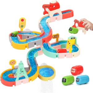 Kids Bath Toys for Kids Ages 4-8 3-5 with Magnetic Car Bath Toys Mold Free & DIY Slides Tracks Bathtub Shower Toys Birthday Gifts for Toddlers 2-4 5 6 7 8 Year Old Boys Girls (47 PCS)