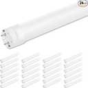 24 Pack T8 LED Bulbs 4FT, 6000K Daylight White, 40W Equivalent, Ballast Bypass, Dual Ended Type B Light Tube, LED Fluorescent Tube Replacement T8 T12, Non-dimmable