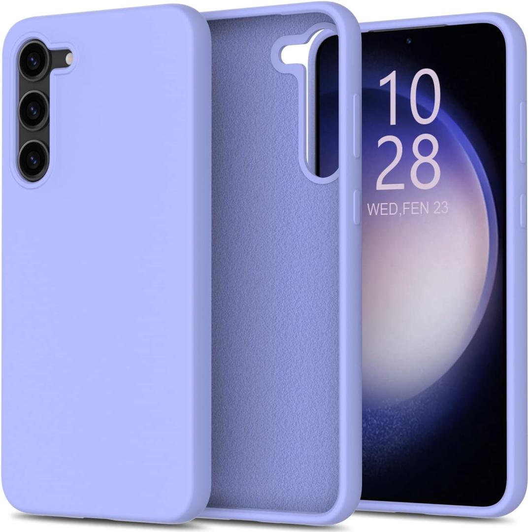 bemal for Samsung Galaxy S24 Case - Smooth Silky Liquid Silicone - Slim Fit Soft Microfiber Lining - Designed for Women and Girls - Shockproof Protective Phone Cover 6.2" - Lavender Purple
