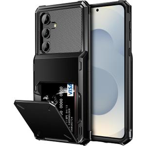 Vofolen for Samsung Galaxy S25 Plus Case Wallet with Card Holder Dual Layer Heavy Duty Shockproof Hidden Flip 4-Card Slots Large Storage Protective Galaxy S25+ Wallet Case for Women Men, 6.7" Black