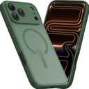 Magnetic for iPhone 17 Pro Case, Compatible with MagSafe, Shockproof for iPhone 17 Pro Case [15FT Military-Grade Drop Protection] Slim Translucent Matte Phone Case, Matte Green