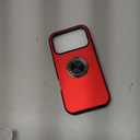 Shockproof Case for iPhone 17 Pro 6.3'', [Embedded Finger Ring] Military Grade Phone Case Cover with Reinforced Metal Stand Kickstand [Support Magnetic Car Holder] for iPhone 17 Pro, Red