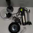 Ganiza Immersion Blender, Max 1200W Heavy Duty Hand Blender with Time Display & Variable Speed Trigger, 9-in-1 Electric Handheld Mixer with Chopper Whisk Frother Beaker Ideal for Soup Puree Smoothies (Black)