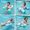 SLOOSH 2 Packs Hammock Pool Floats Adults, 4-in-1 Multi-Purpose Inflatable Pool Floats PVC Water Hammock Lounge Floaties