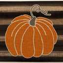 Artoid Mode Wood Stripes Pumpkin Fall Doormat, Autumn Home Decor Low-Profile Switch Rug Door Mat Floor Mat for Indoor Outdoor 17x29 Inch (Brown)