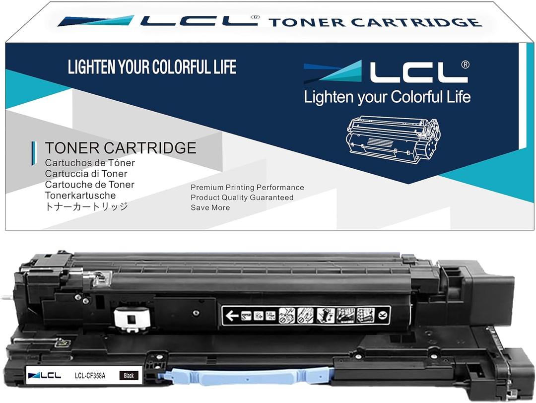 LCL Remanufactured 828A CF358A Imaging Drum Unit Replacement for HP Color LaserJet Enterprise M855dn M855x M855xh Flow MFP M880z M880z+ Printer (Black 1-Pack)