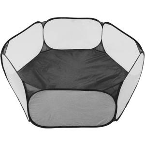 Portable Small Animal Pen Tent, Animal Tent Breathable Pet Foldable Playpen Play Yard Indoor Exercise Fence for Hamster Guinea Pig Rabbit Puppy Hedgehog (Black #11)