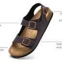 Torotto Womens Sandals with Cork Footbed Open Toe Adjustable Webbing Athletic Slides Sandals for Walking | Beach | Indoor Outdoor