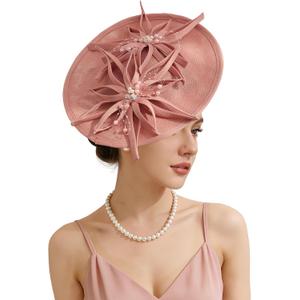 Unpifolov Fascinators Hats Elegant Women Flower Mesh Feathers Wedding Cocktail Bride Headband for Derby Hat Tea Party